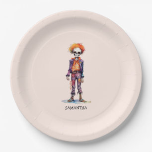 Personalized Cute Kid Zombie Halloween (6) Paper Plates