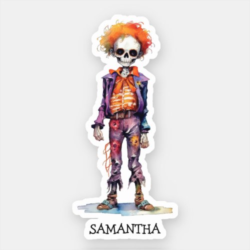 Personalized Cute Kid Zombie Halloween 6 Sticker