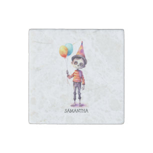 Personalized Cute Kid Zombie Halloween Stone Magnet