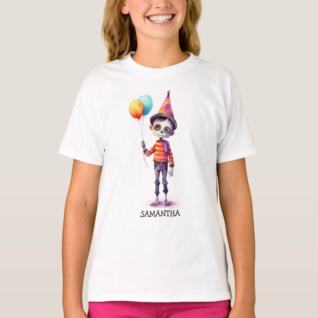 Personalized Cute Kid Zombie Halloween T-Shirt (Front)