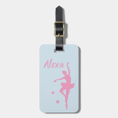 Personalized Cute Kids Ballerina luggage tag