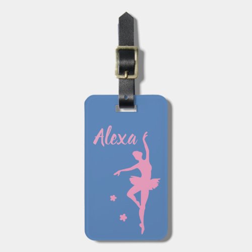 Personalized Cute Kids Ballerina luggage tag