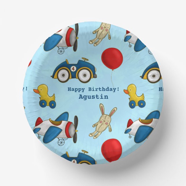 Personalized Cute Kids Toys Pattern Paper Bowls (Front)