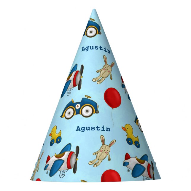 Personalized Cute Kids Toys Pattern Party Hat (Front)
