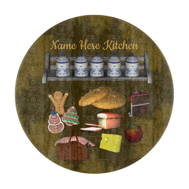 Personalized Cute Kitchen Design   Cutting Board (Front)