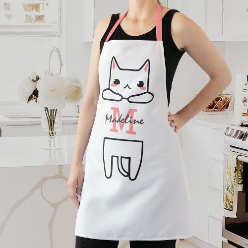 Personalized Cute Kitten Name Apron