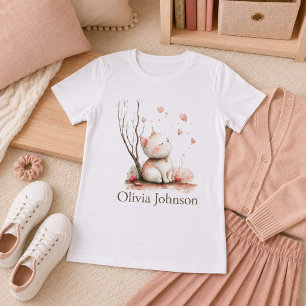 Personalized Cute Kitten with Hearts Women's T-Shirt
