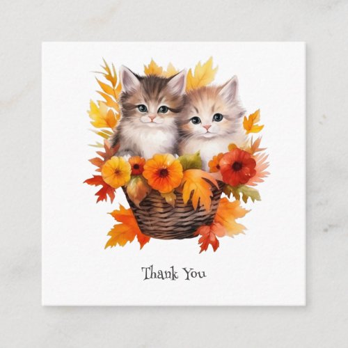 Personalized Cute Kittens Cats in Basket Enclosure Card