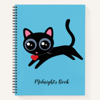 Personalized Cute Kitty Cat Heart Thief Notebook