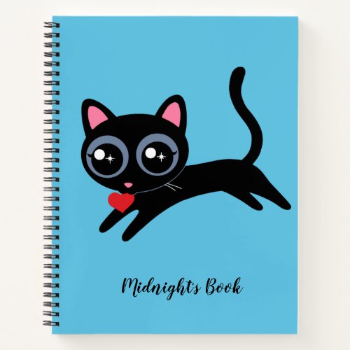 Personalized Cute Kitty Cat Heart Thief Notebook