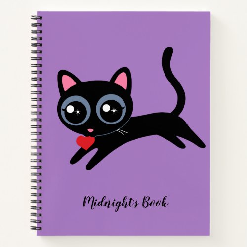 Personalized Cute Kitty Cat Heart Thief Notebook
