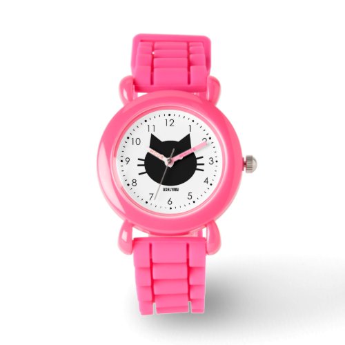 Personalized Cute Kitty Cat Pink Watch