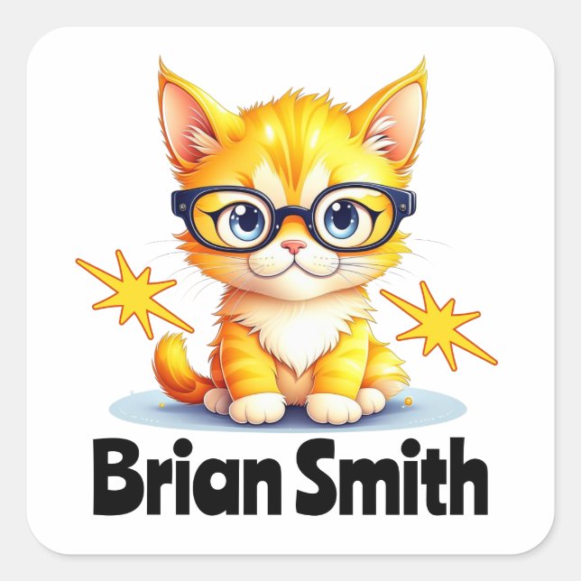 Personalized cute kitty stickers (Front)