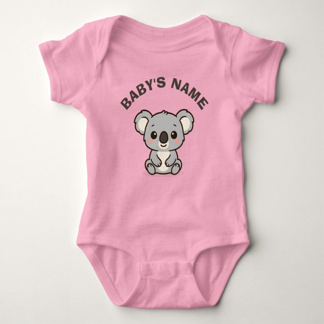 Personalized Cute Koala Baby Bodysuit (Front)