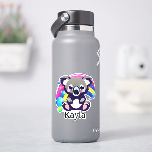 Personalized Cute Koala Bear and Rainbow  Sticker