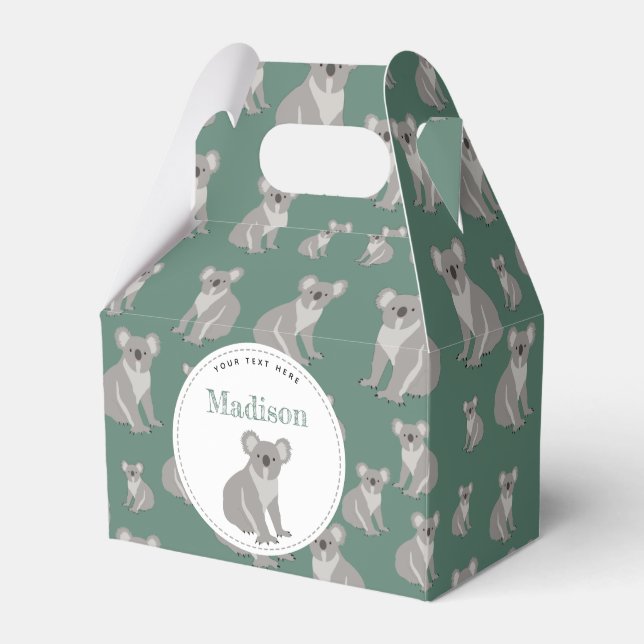 Personalized Cute Koala Pattern  Favor Boxes (Front Side)