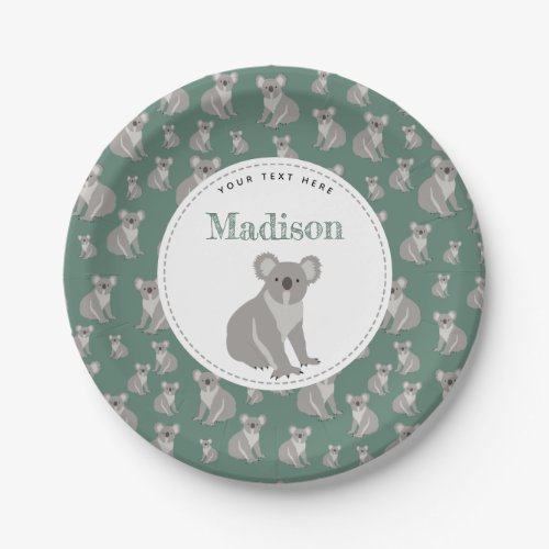 Personalized Cute Koala Pattern  Paper Plates