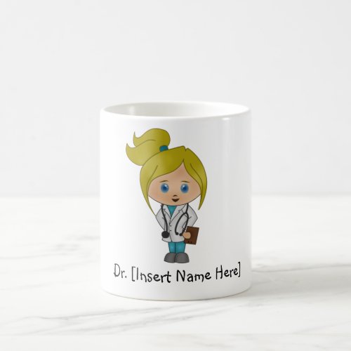 Personalized Cute Lady Doctor  Mug _ Blonde