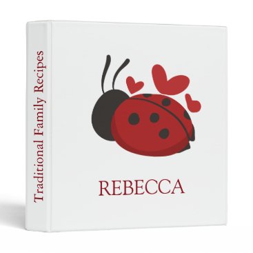 personalized cute ladybug binder
