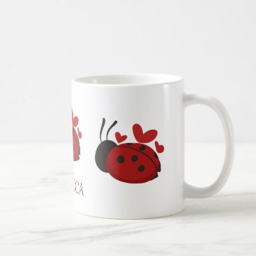 personalized cute ladybug coffee mug