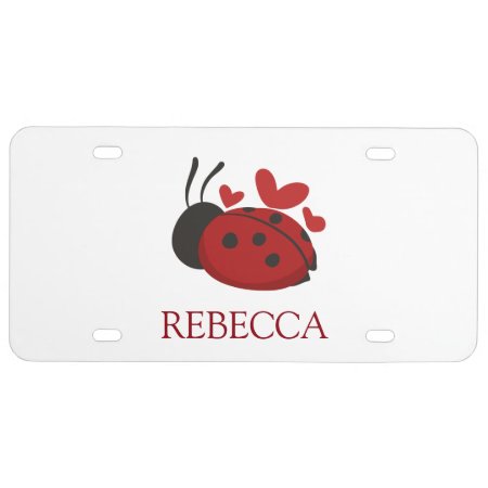 Personalized Cute Ladybug License Plate