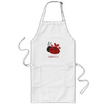 personalized cute ladybug long apron