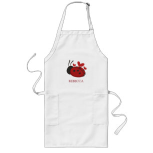 personalized cute ladybug long apron