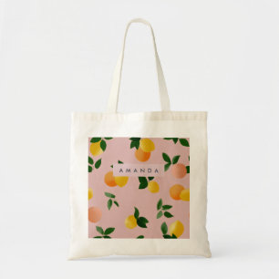Personalized Cute Lemon Orange Fruits Tote Bag