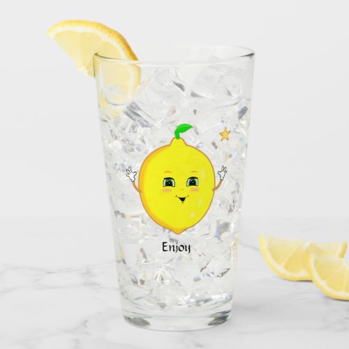 Personalized Cute Lemon  Star Glass