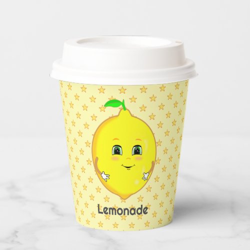 Personalized Cute Lemon  Star Pattern Paper Cups