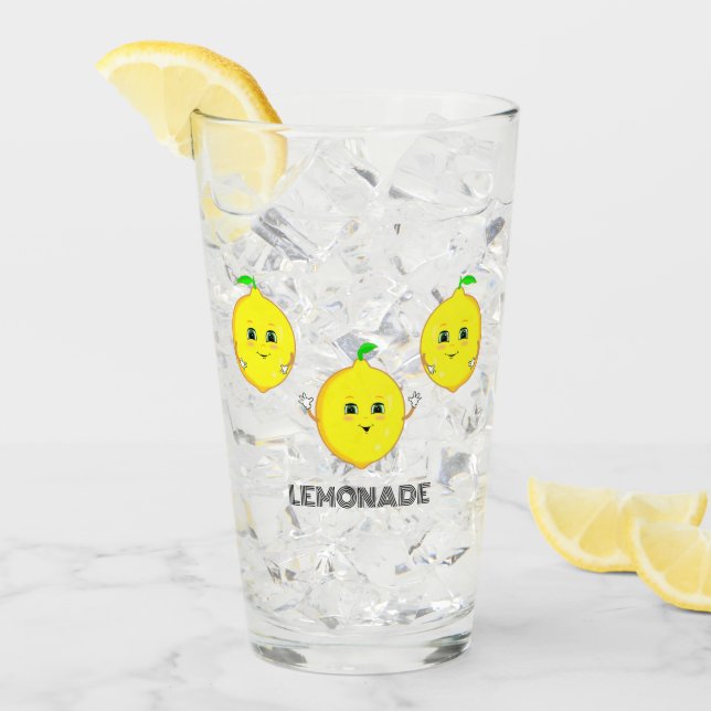Personalized Cute Lemons Glass (Front Ice)