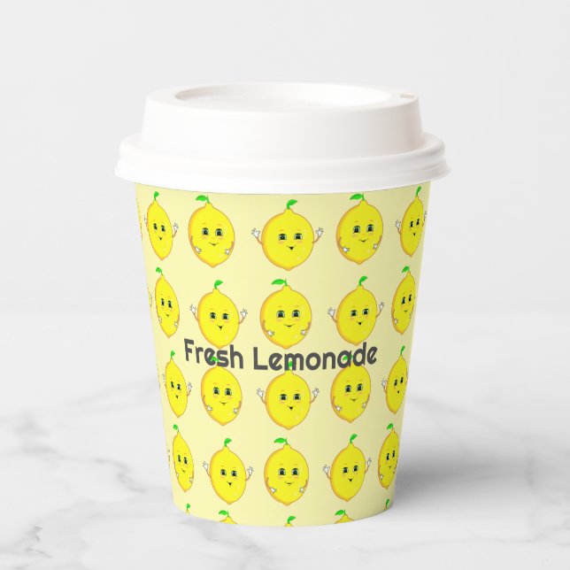 Personalized Cute Lemons Paper Cups (Front)