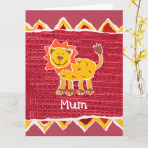 Personalized Cute Lion Mother's Day Card