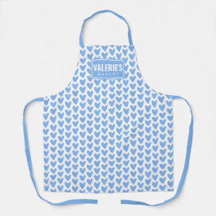 Personalized Cute Little Blue Hearts Apron