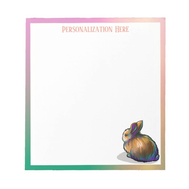 Personalized Cute Little Bunny Notepad (Front)