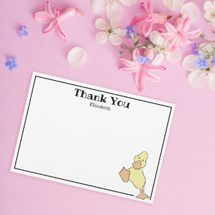 Personalized Cute Little Duckling Thank You Card