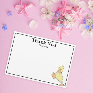 Personalized Cute Little Duckling Thank You Card