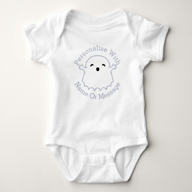 PERSONALIZED Cute Little Ghost Baby Bodysuit (Front)