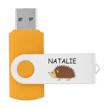 Personalized Cute Little Hedgehog Usb Flash Drive by logotees at Zazzle