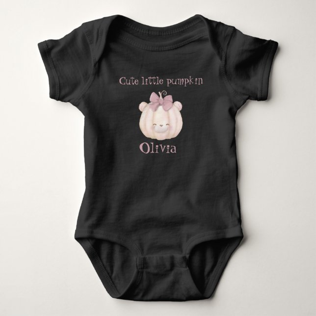 Personalized Cute little pumpkin  Baby Bodysuit (Front)