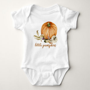 Personalized Cute Little Pumpkin Fall Baby Bodysuit