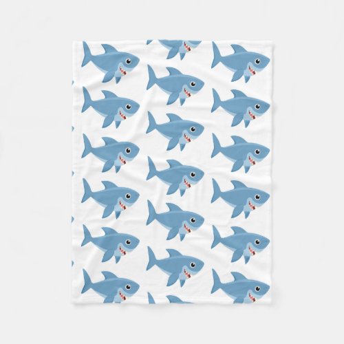 Personalized Cute Little Shark Fleece Blanket