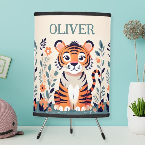 Personalized Cute Little Tiger  Tripod Lamp