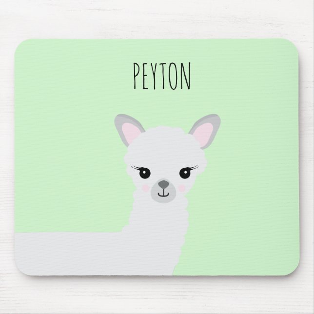 Personalized cute llama illustration mouse pad (Front)