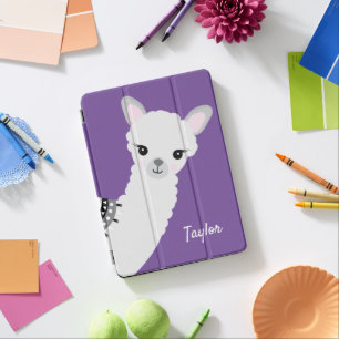 Personalized Cute Llama Purple iPad Pro Cover