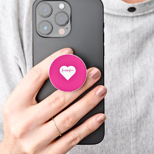 Personalized cute love pink minimalist calligraphy PopSocket