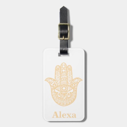 Personalized Cute lucky hamsa hand Luggage Tag