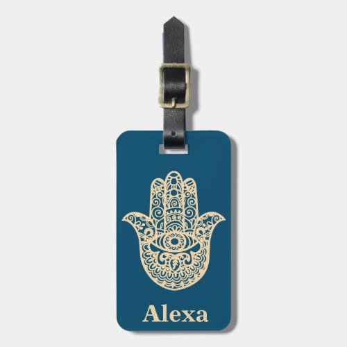 Personalized Cute lucky hamsa hand Luggage Tag