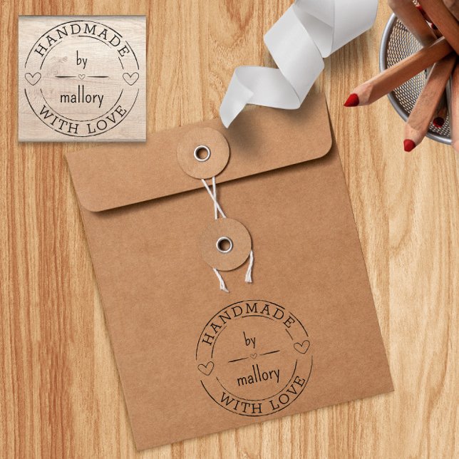 💌 Personalized Cute Made With Love  Rubber Stamp (💌 Personalized Cute Made With Love Rubber Stamp
)