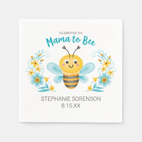 Personalized Cute Mama to Bee Baby Shower Napkins